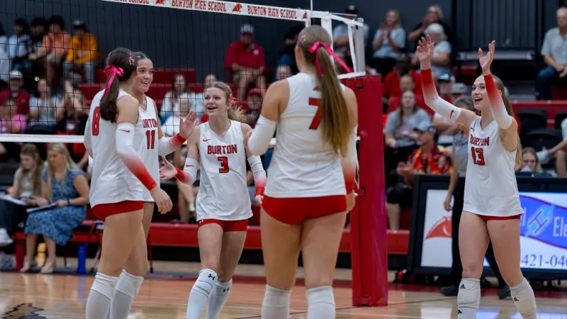 BURTON VOLLEYBALL STAYS UNBEATEN IN DISTRICT WITH A WIN OVER MUMFORD