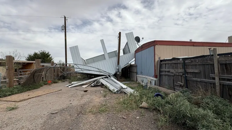 80-year-old El Paso woman left without power after massive shed slams into home