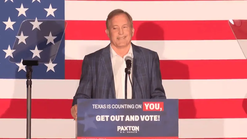 Paxton touts economic plan at San Antonio rally as Democrats protest