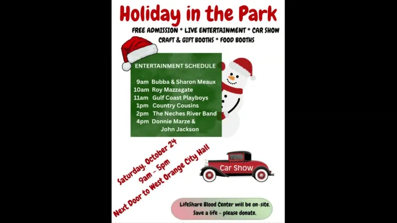 Holiday in the Park returns to West Orange Oct. 24 with live music, car show and vendors