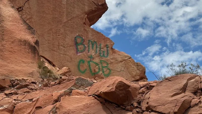 Graffiti found in Virgin River Gorge draws outrage, prompts federal investigation