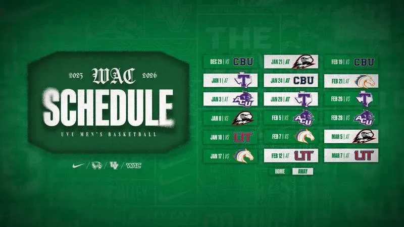 Utah Valley's 2025-26 WAC Schedule Officially Announced