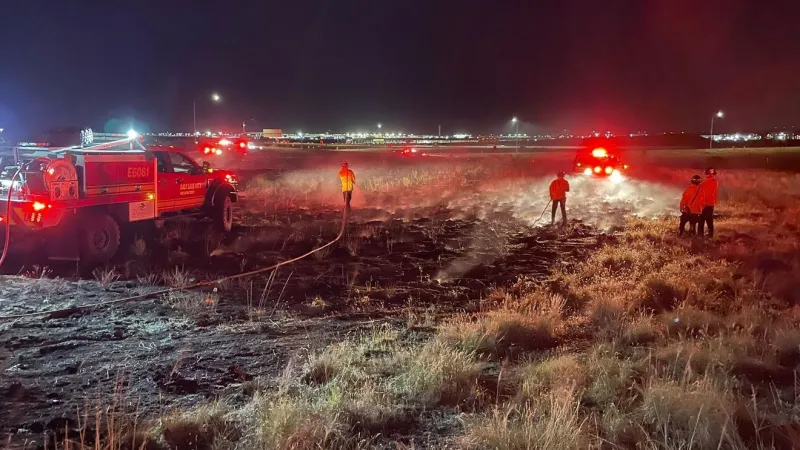 Crews tackle two grass fires burning near I-80, I-215 interchange in Salt Lake City