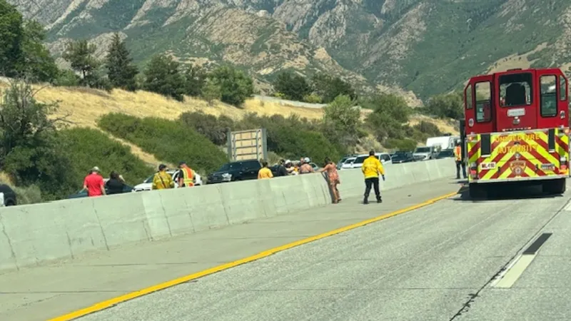 Motorcycle crash on I-215 critically injures 2, prompts multiple lane closures