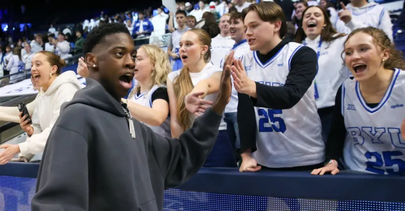 This picture of AJ Dybantsa's verticle at BYU is insane