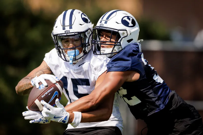 Eyes on quarterbacks, but defense impresses as BYU opens training camp