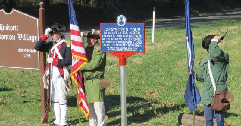 Jeffersonton unveils marker to Marquis De Lafayette