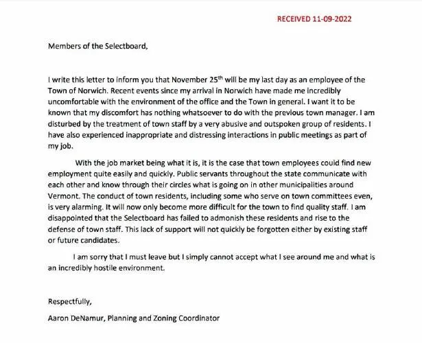 Norwich loses another key town employee due to discontent