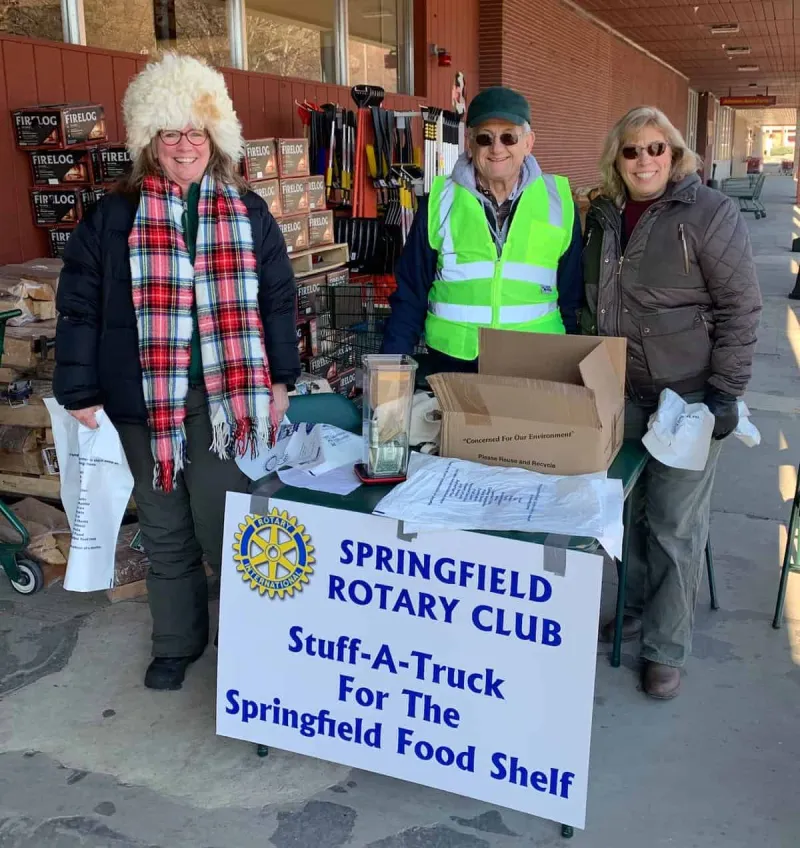 Springfield Rotary Stuff a Truck event brings in 2,200 pounds in food, items for Springfield Food Shelf