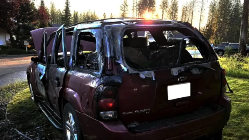 Gas thief's SUV explodes while siphoning fuel from Spokane Valley Exxon gas station