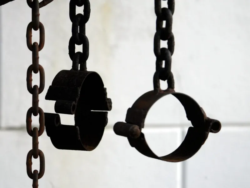 A crucial tool of the slave trade, shackles evoke an ugly part of America's past