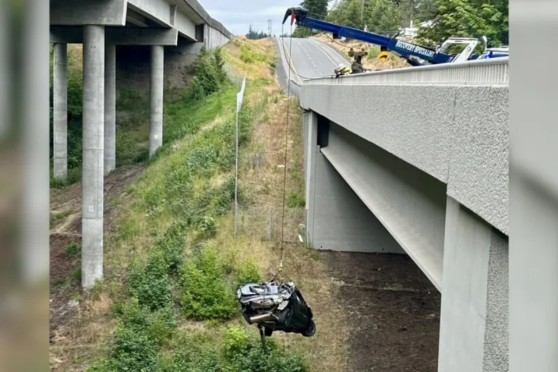 Motorcycle Crashed Down Steep Embankment During Busy Holiday Week