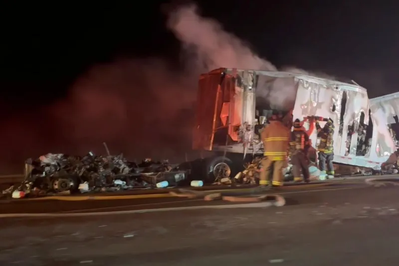 We Drove Past a Major Semi Fire on the Way Home from Jelly Roll