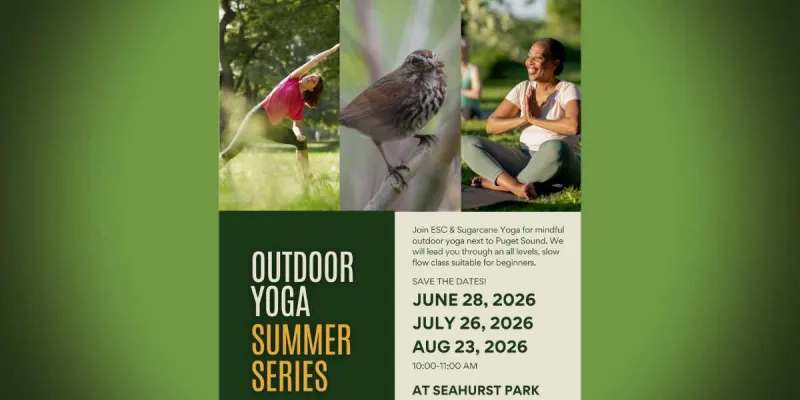 Outdoor Yoga series continues at Burien's Environmental Science Center this Sunday, Aug. 23