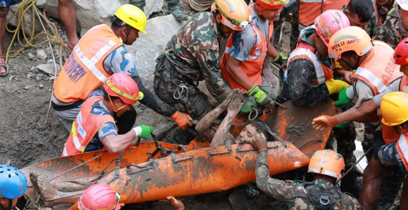 Rescuers pull 2 trapped workers from a hydropower tunnel 9 days after Nepal floods