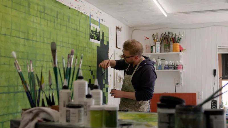 Building Pacific Northwest scenes with pixelated paint