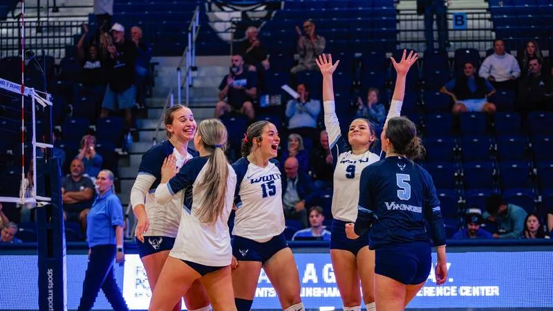Vikings Outlast Nighthawks in Five-Set GNAC Opener