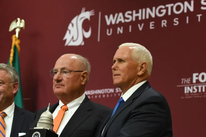 Mike Pence tells students to 'put the phone down' and talk with the other side