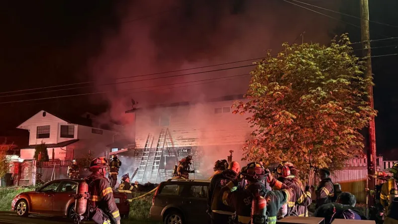 Fire tears through structure near Seattle's Matthew Beach