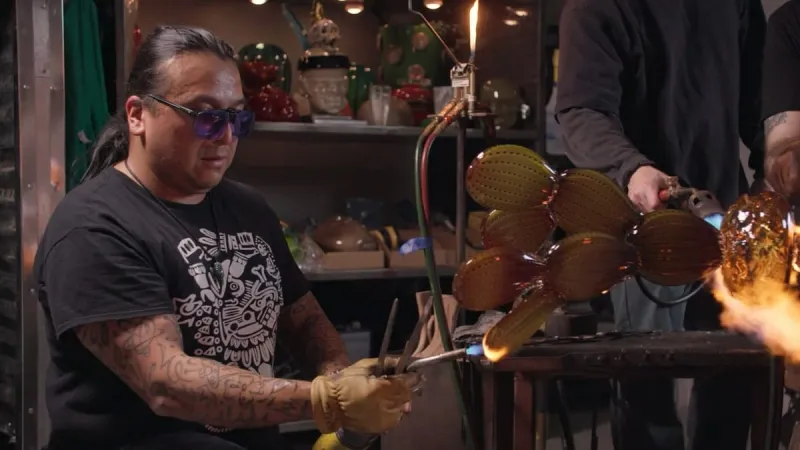 In an Everett backyard studio, a grove of glass cacti blooms