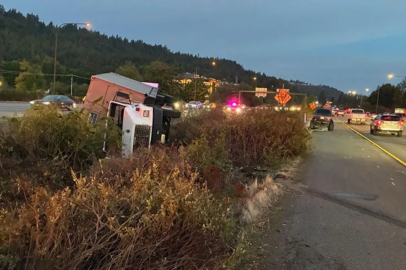 Storage Container Semi Crashed on I-90, Caused a 2-Mile Back-Up