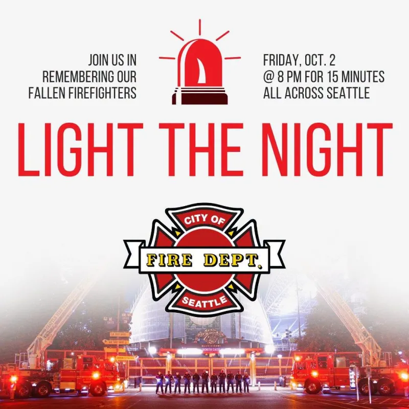 Seattle Fire Department's Light the Night: Annual red light tribute honors fallen firefighters Oct. 2