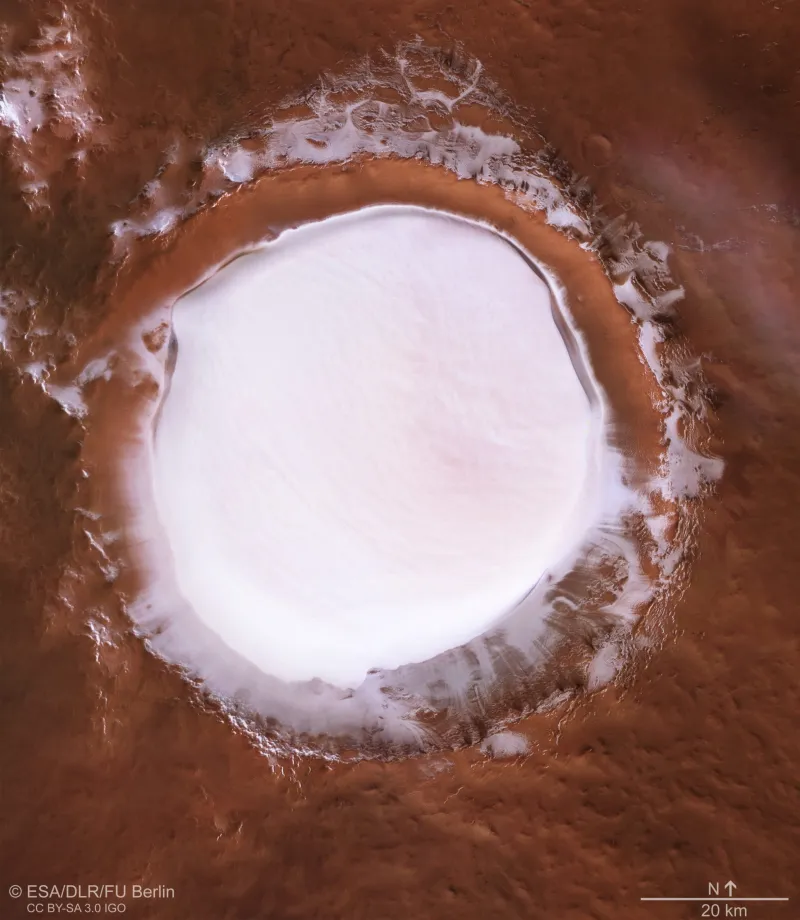 The north pole of Mars is less dusty than scientists thought