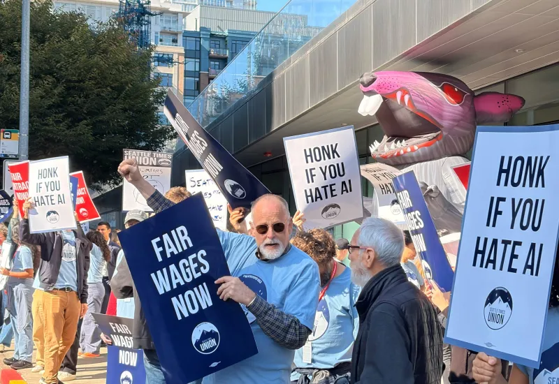 Seattle Times Journalists Picket Newsroom Over Low Pay and Threats of Being Replaced by AI