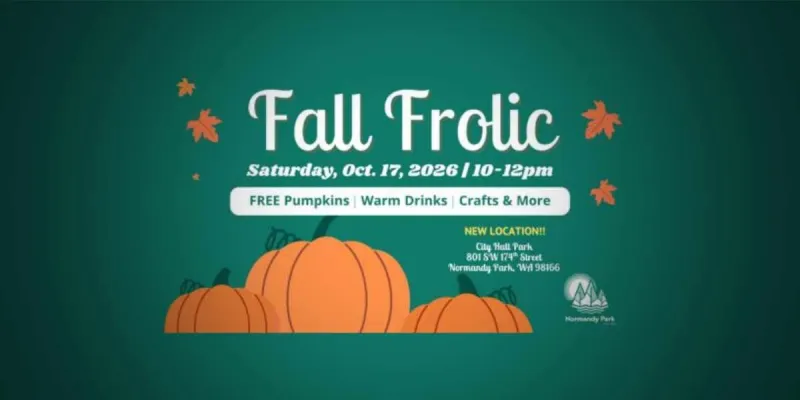 Normandy Park's Fall Frolic brings free pumpkins, costume exchange & more to City Hall Park Saturday, Oct. 17