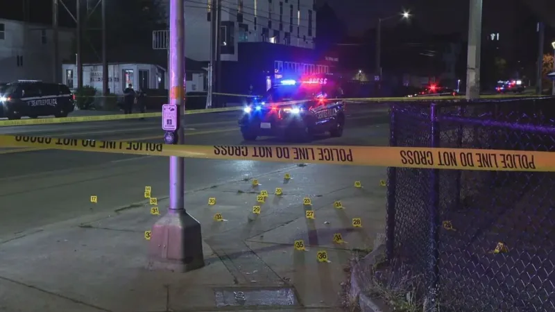 Dozens of evidence markers scattered at scene of North Seattle shooting