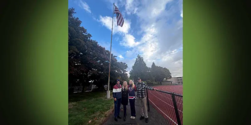 New flag flying over Highline Memorial Stadium honors 90-year-old Marine veteran