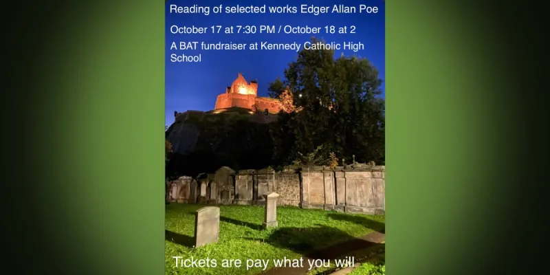 BAT Theatre will bring Edgar Allan Poe's chilling tales to Burien on Saturday, Oct. 17 and Sunday, Oct. 18