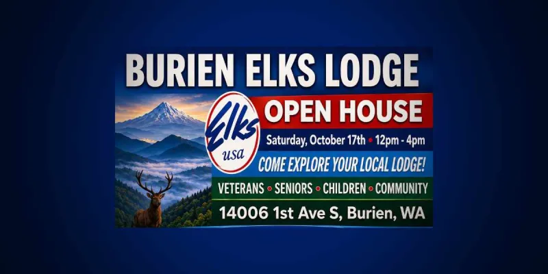 Burien Elks invites community to Open House and Membership Drive this Saturday, Oct. 17