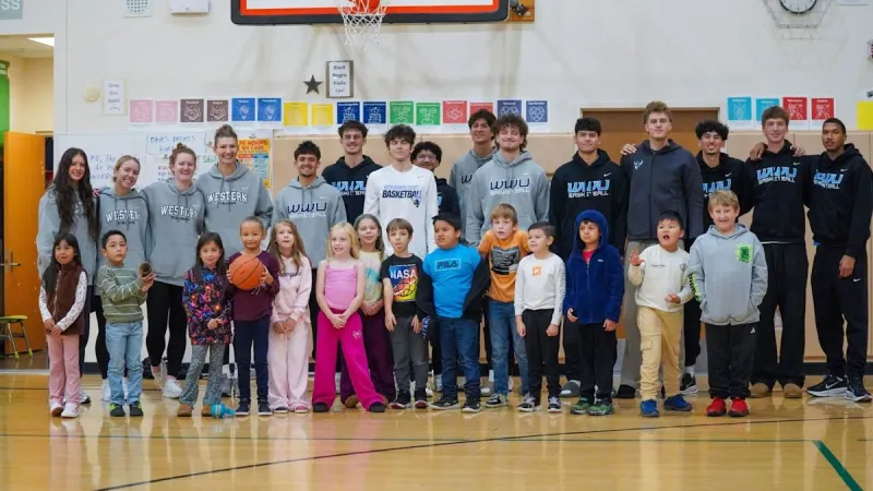 Western Basketball Visits Cordata Elementary Fostering Community