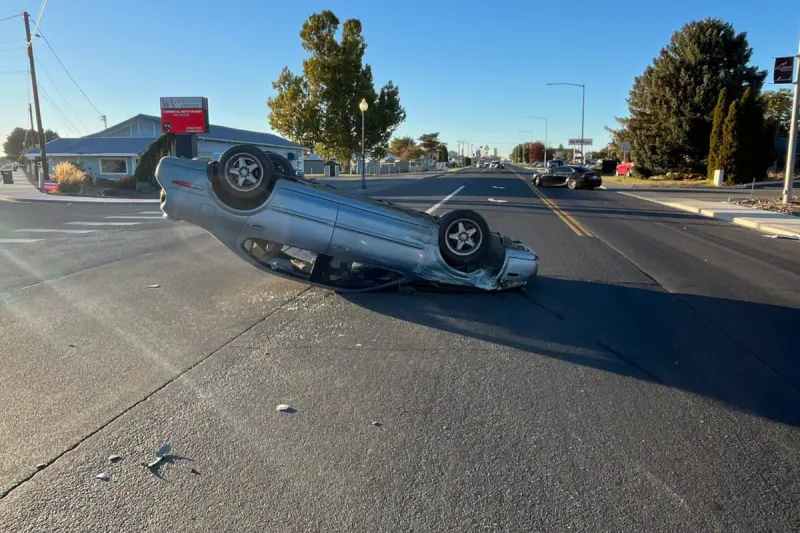 Prosser Man Arrested After High-speed Crash Leaves Car Overturned
