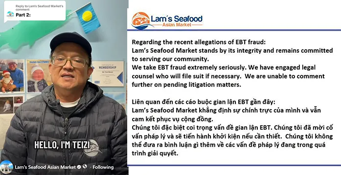 Lam's Seafood Market responds to EBT fraud allegations, considers lawsuit