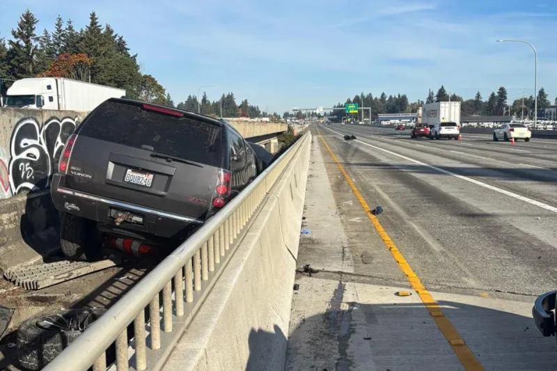 Motorcycle Crash Involving Two Cars Causes Delays on I-5
