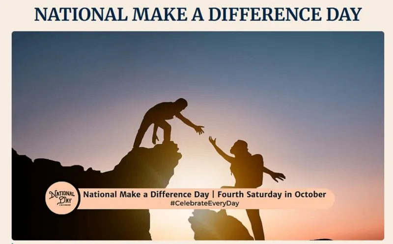 This Saturday is Make a Difference Day. You can make a difference