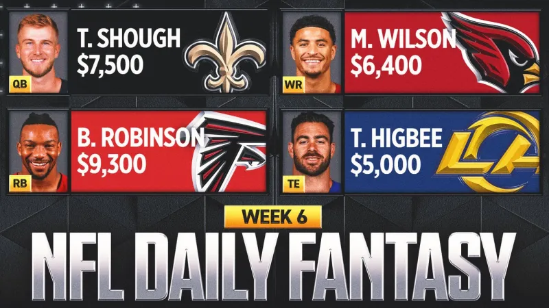 NFL DFS Week 6: Best Picks, Lineup Advice and Value Plays