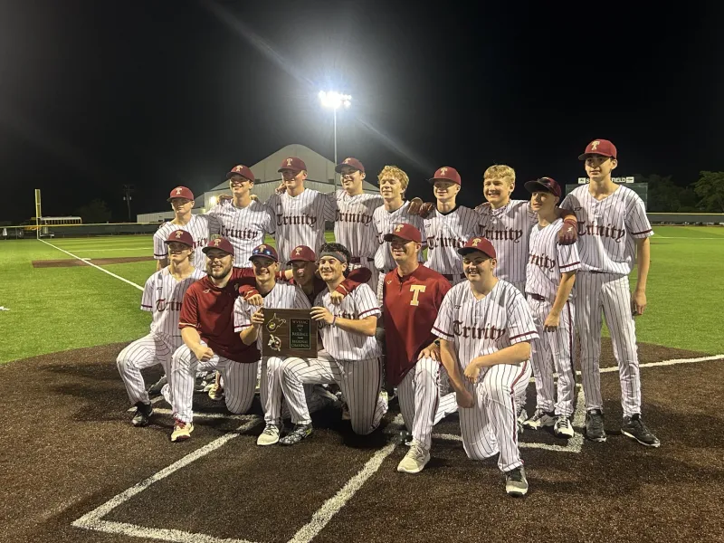 Hopkins' heroics lift Trinity Christian to program's first-ever state baseball tournament appearance with 9-2 victory over St. Mary's in Class A, Region I co-final