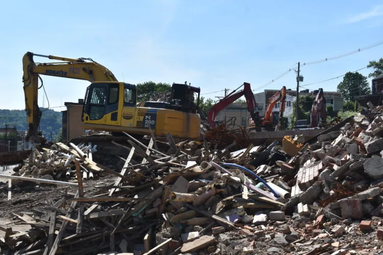 Clay School Is Down, But Much Work Remains at Demo Site