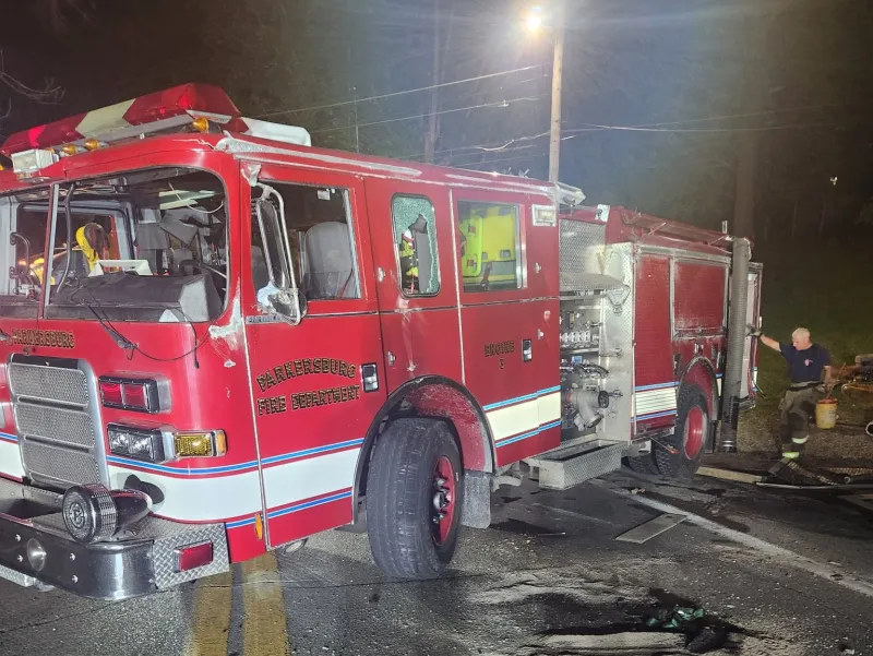 Parkersburg fire trip flips enroute to a call
