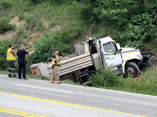 Five-Lane Dump Truck Rollover