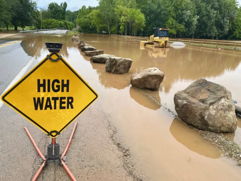 Heavy rains hit area Thursday with minimal damage