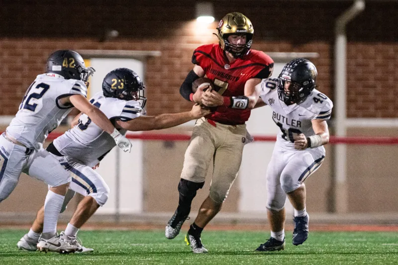 University High's Jack Byrer and Ryder Hastings help the North Bears to victory in 2026 North/South All-Star Football Classic