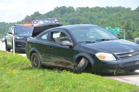 Motorist Avoids Possible Serious Accident on I-79 as Vehicle Goes Off Road, Misses Large Roadway Sign