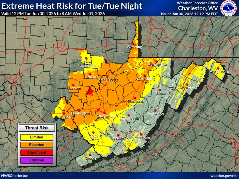 Intense heat for the rest of the week in W.Va.