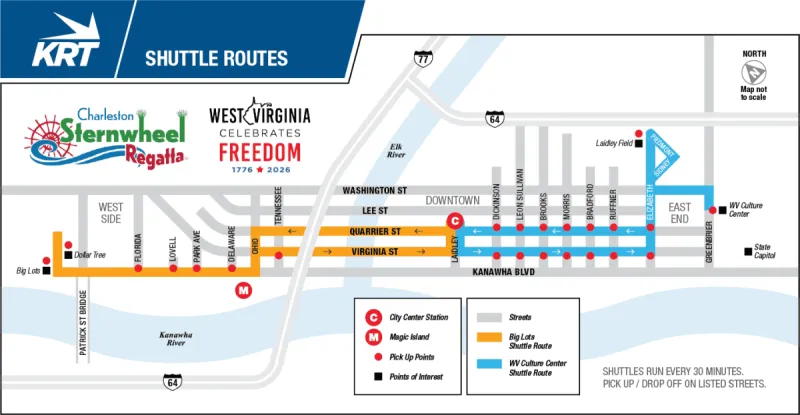 KRT offering free shuttle service for Charleston Sternwheel Regatta, America 250 celebrations