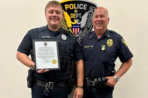 Clarksburg Police Department has Named Patrolman Zander Fitch as its April 2026 "Officer of the Month"