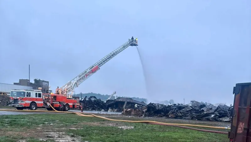 Fire is out and cleanup set to begin after warehouse fire